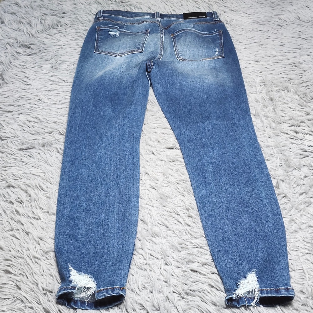 Kendall + Kylie The Kontour High Rise Skinny Jeans Women Size 28 Blue Distressed - Picture 2 of 14